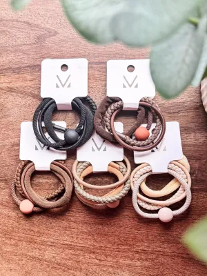 **Hair Tie Bracelet Sets - Ball Accent