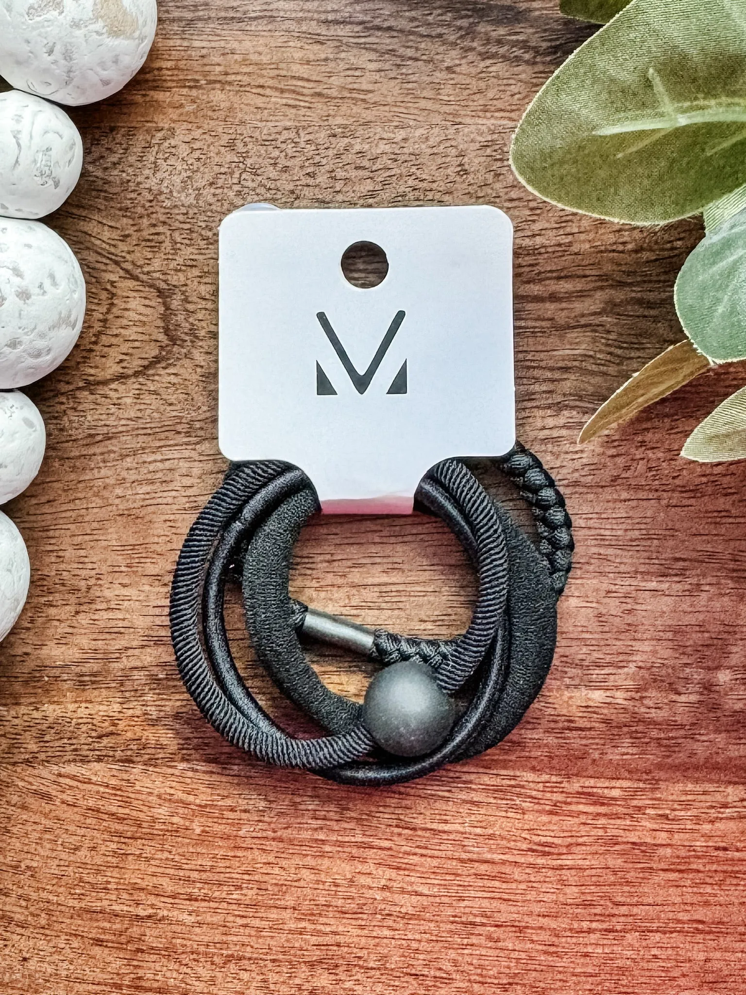 **Hair Tie Bracelet Sets - Ball Accent