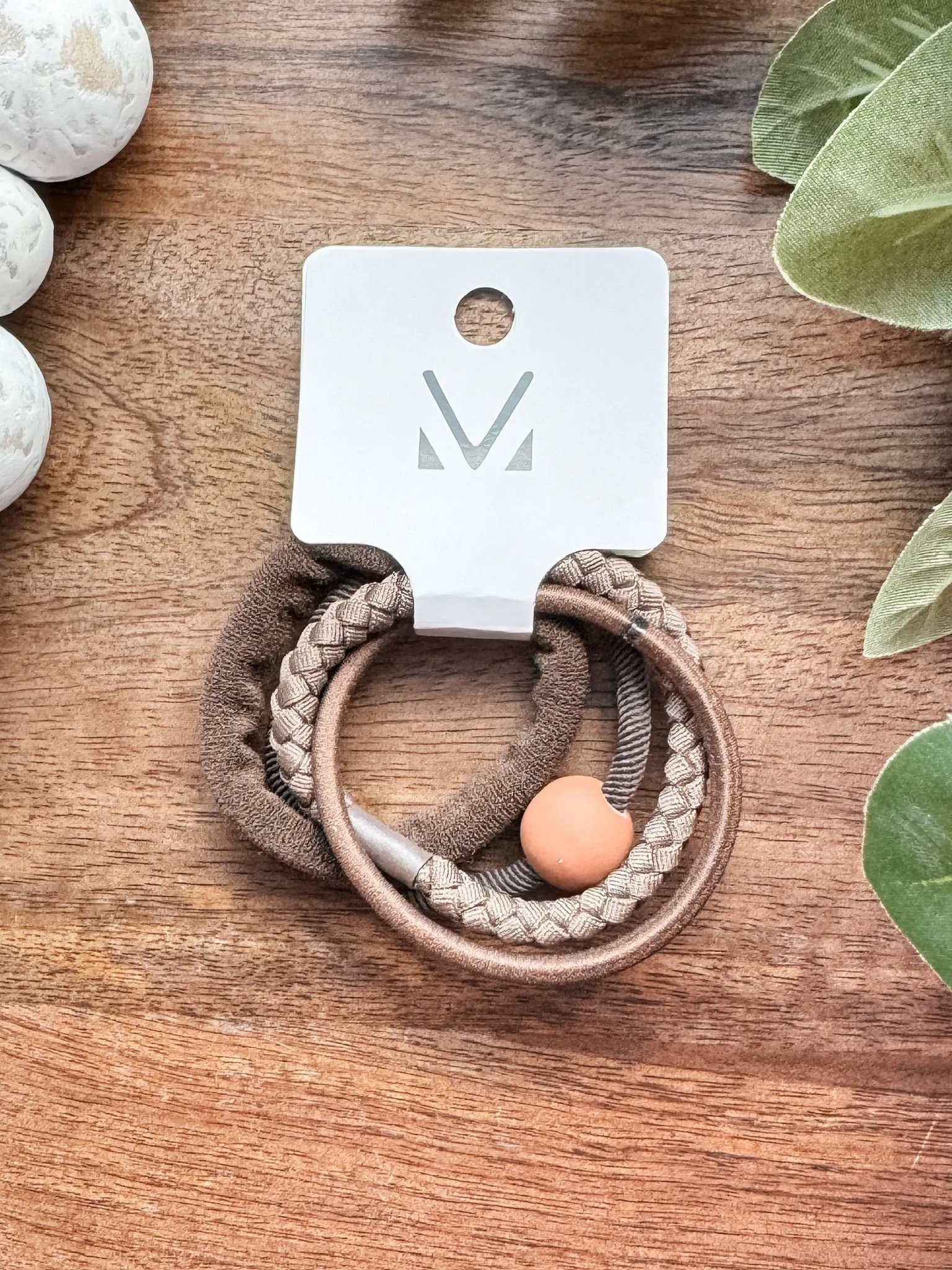 **Hair Tie Bracelet Sets - Ball Accent