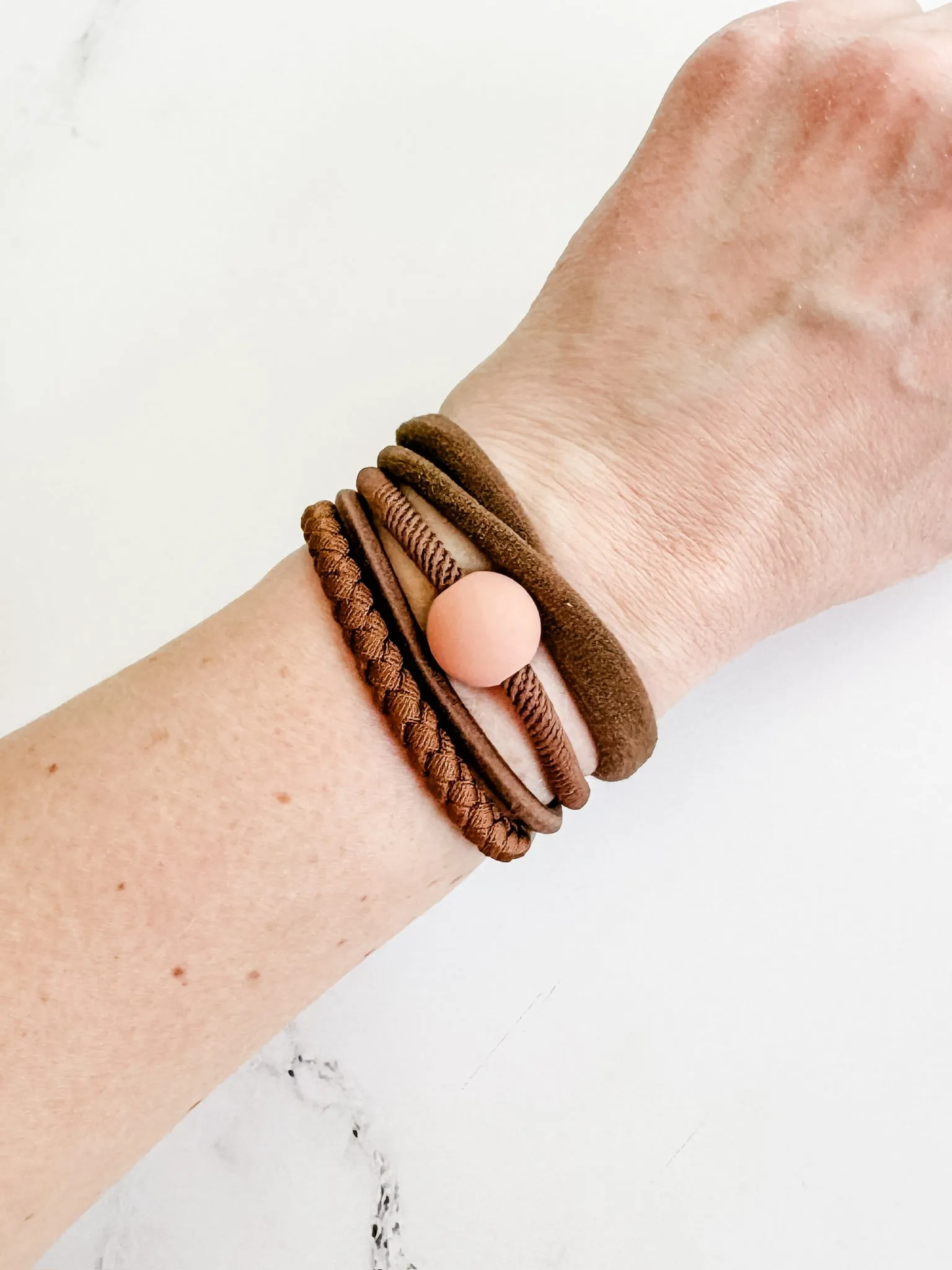 **Hair Tie Bracelet Sets - Ball Accent