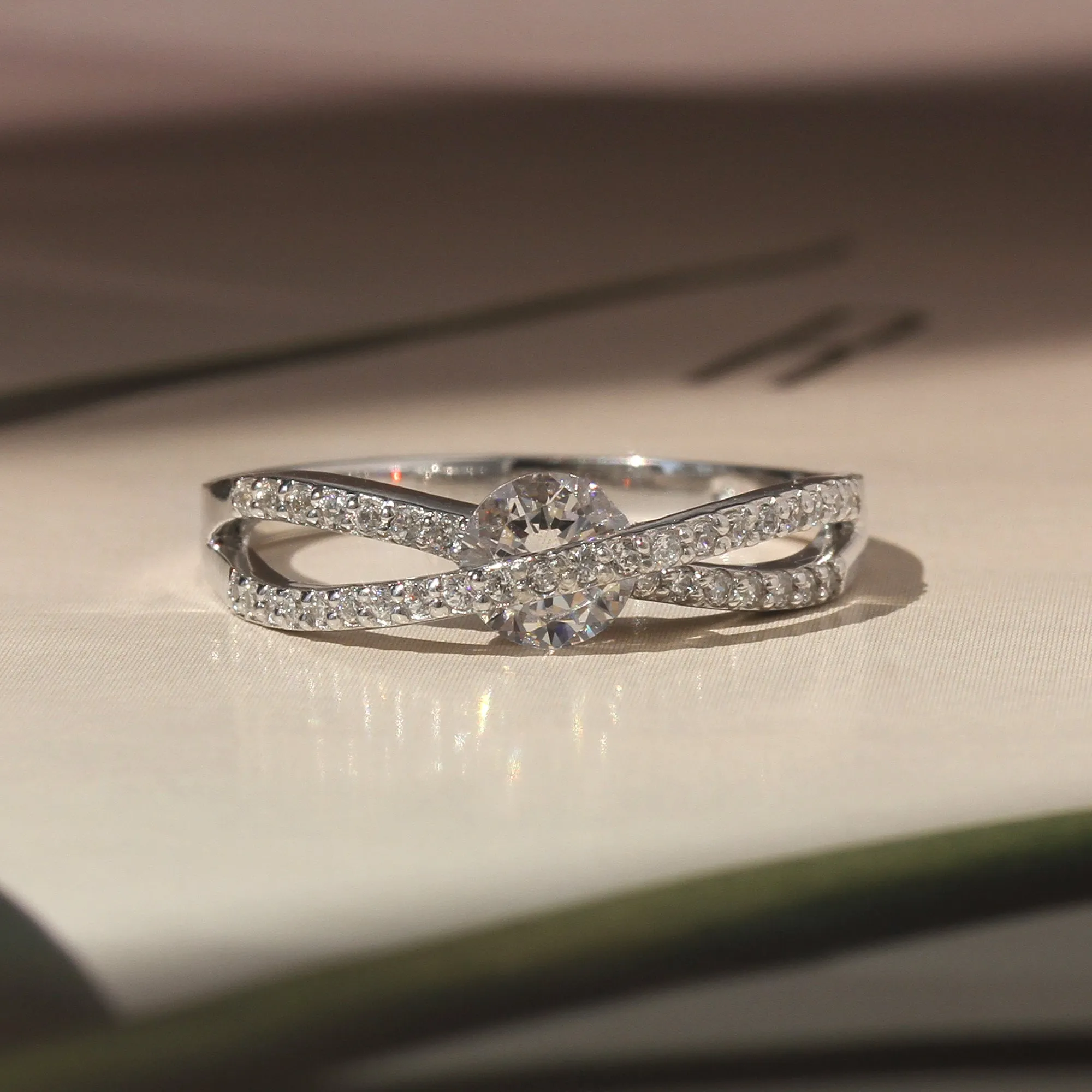 Half Carat Crisscross Brilliance Ring