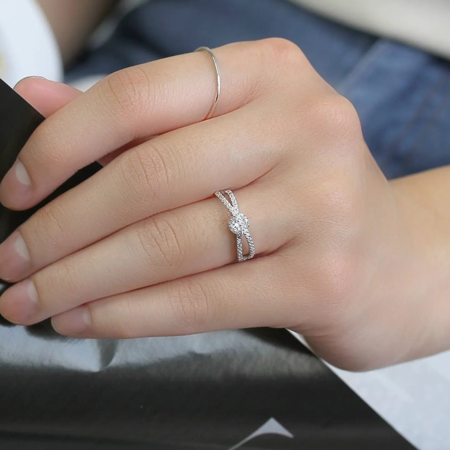 Half Carat Crisscross Brilliance Ring
