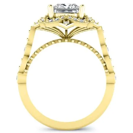 Hana - GIA Natural Princess Diamond Engagement Ring