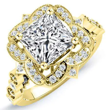 Hana - GIA Natural Princess Diamond Engagement Ring