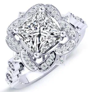 Hana - GIA Natural Princess Diamond Engagement Ring