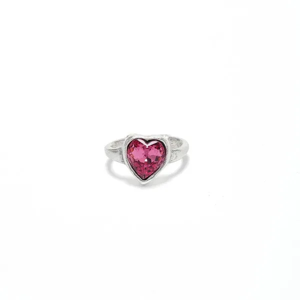 Heart Shaped Crystal Rings