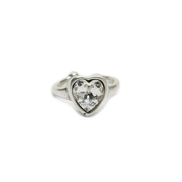 Heart Shaped Crystal Rings