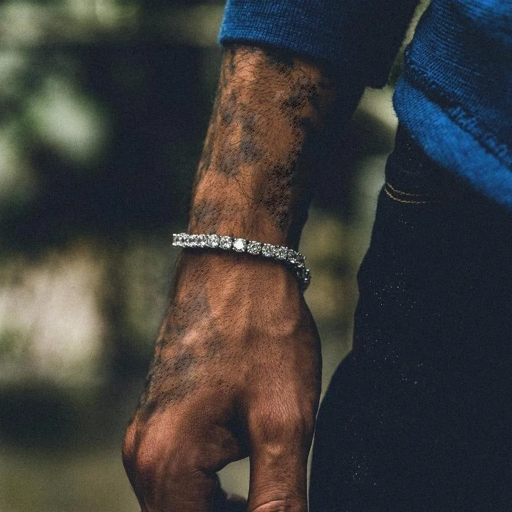 Iced Out Rhinestone Chain Tennis Bracelet