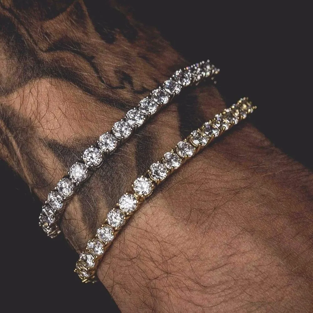 Iced Out Rhinestone Chain Tennis Bracelet