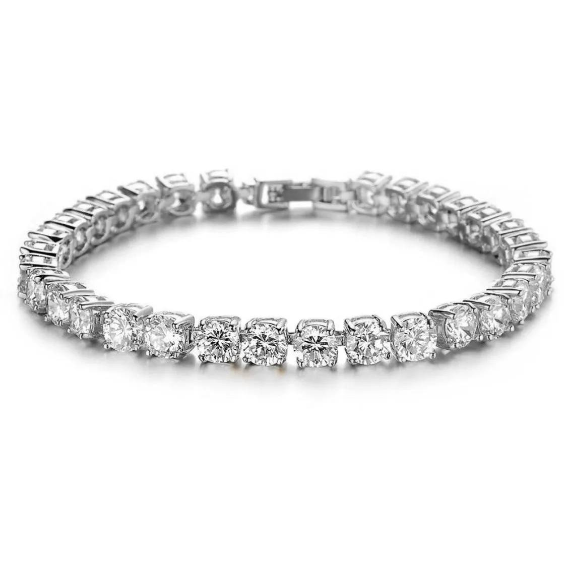 Iced Out Rhinestone Chain Tennis Bracelet