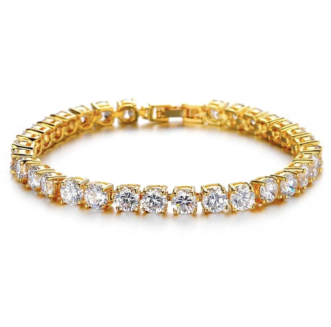 Iced Out Rhinestone Chain Tennis Bracelet