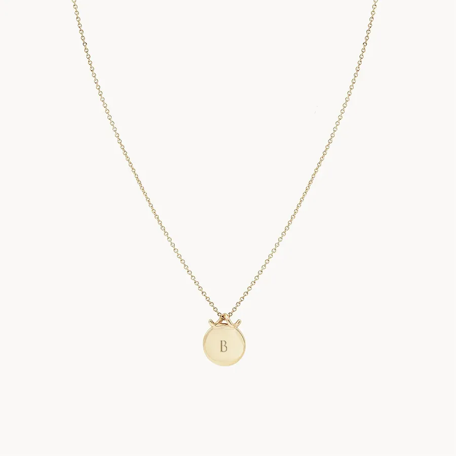 Imprint forest necklace - 14k yellow gold, engravable