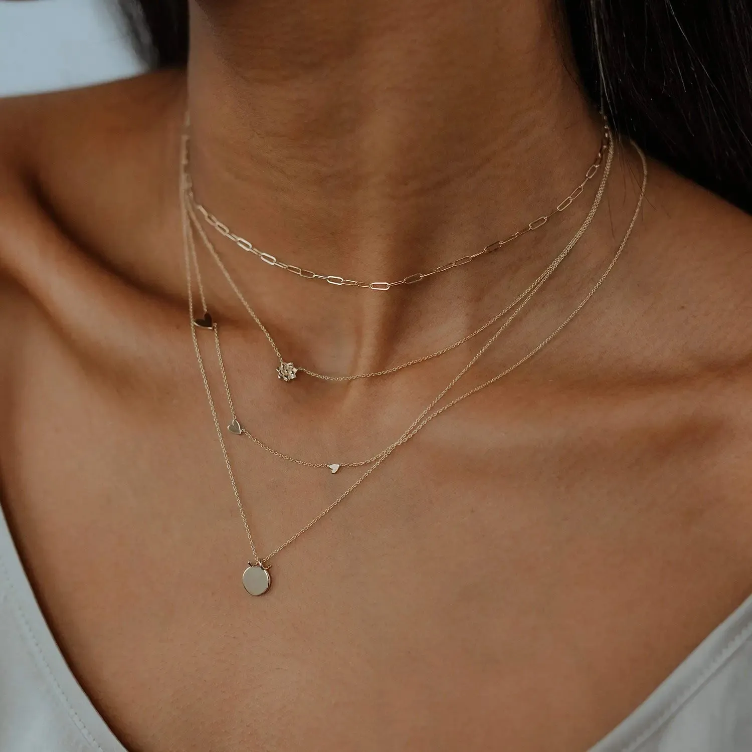 Imprint forest necklace - 14k yellow gold, engravable