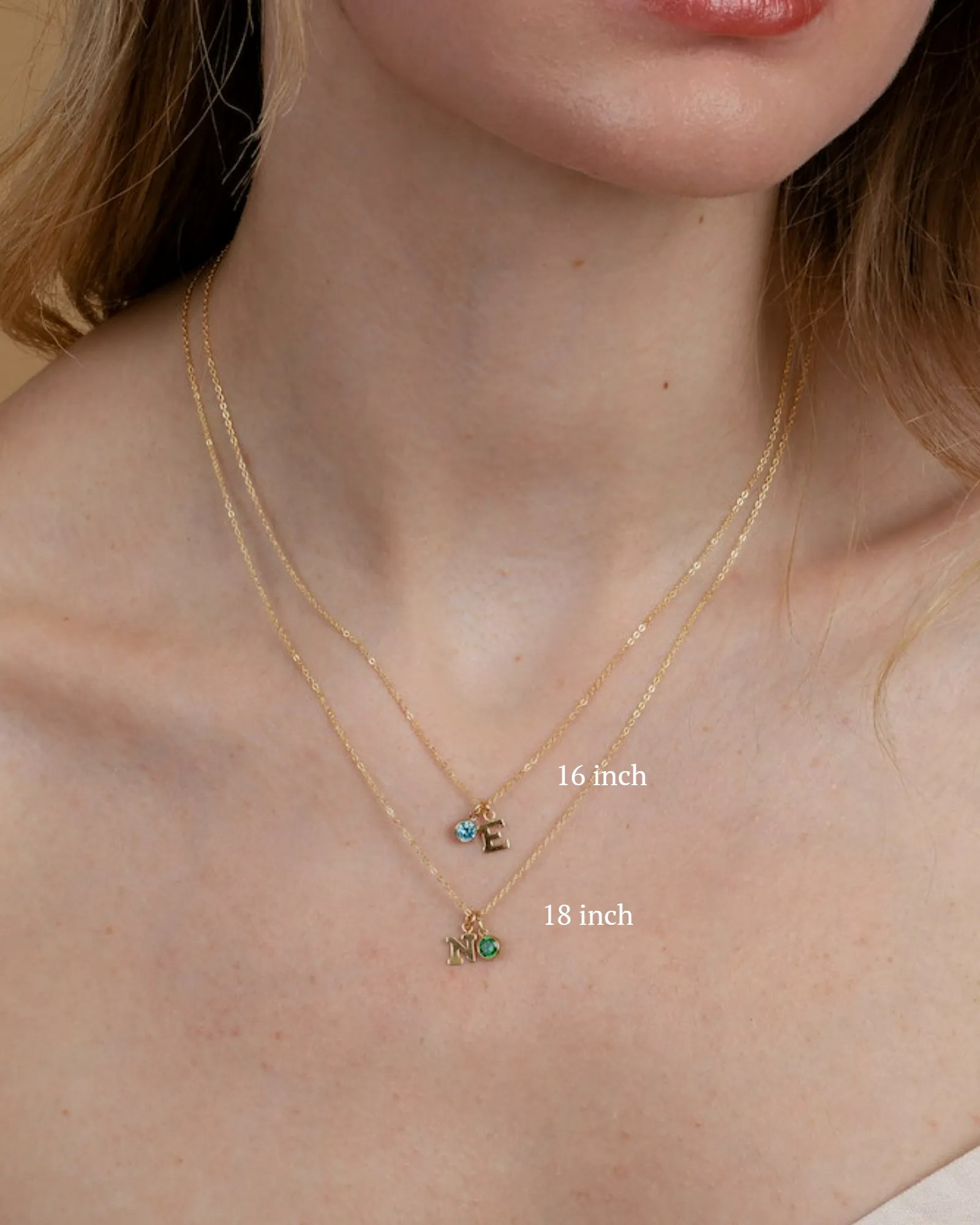 Initial N with Birthstone Necklace