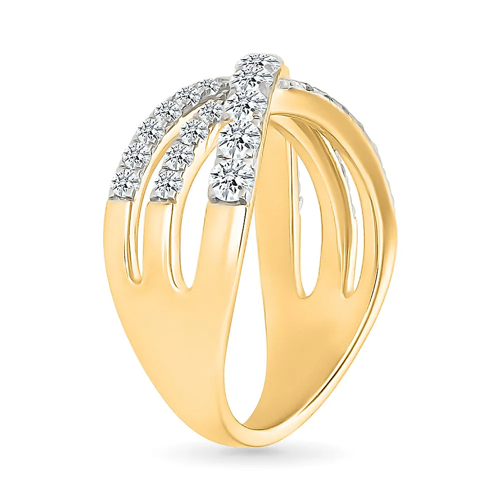 Intertwined Brilliance Gold & Diamond Ring