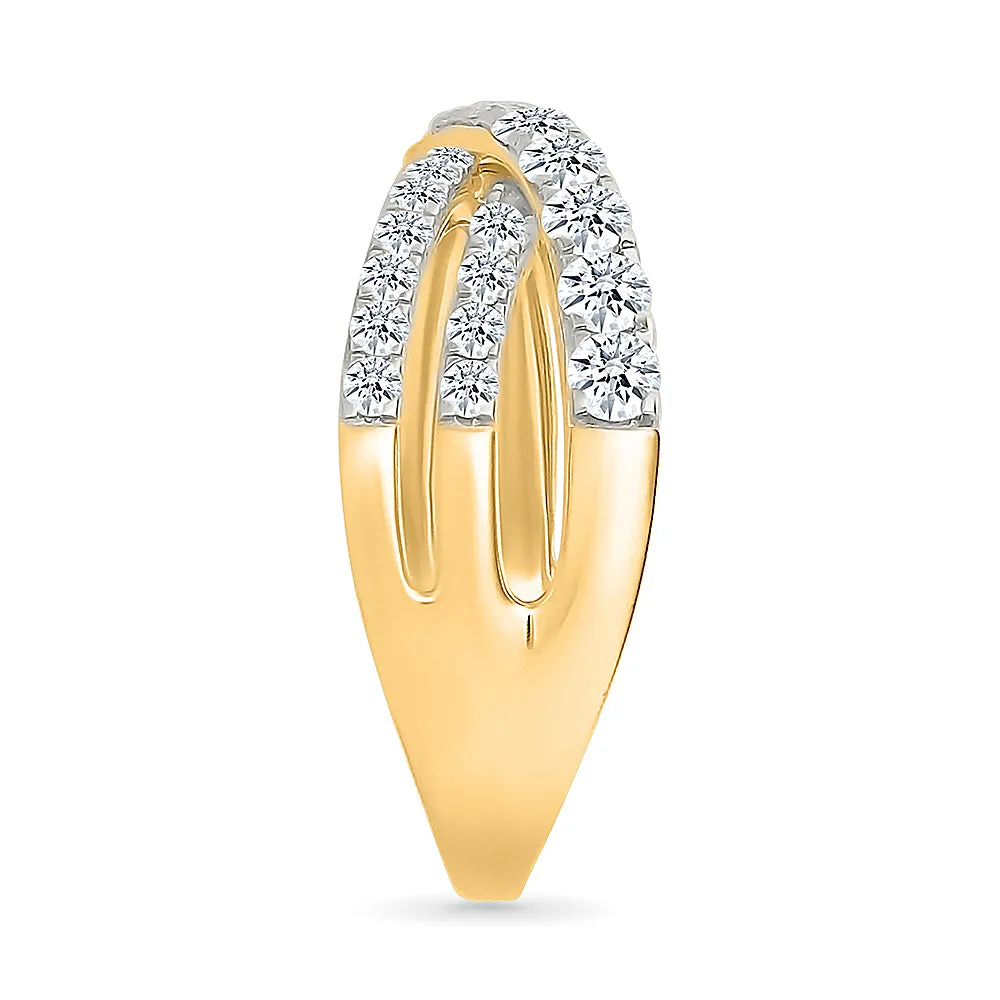 Intertwined Brilliance Gold & Diamond Ring