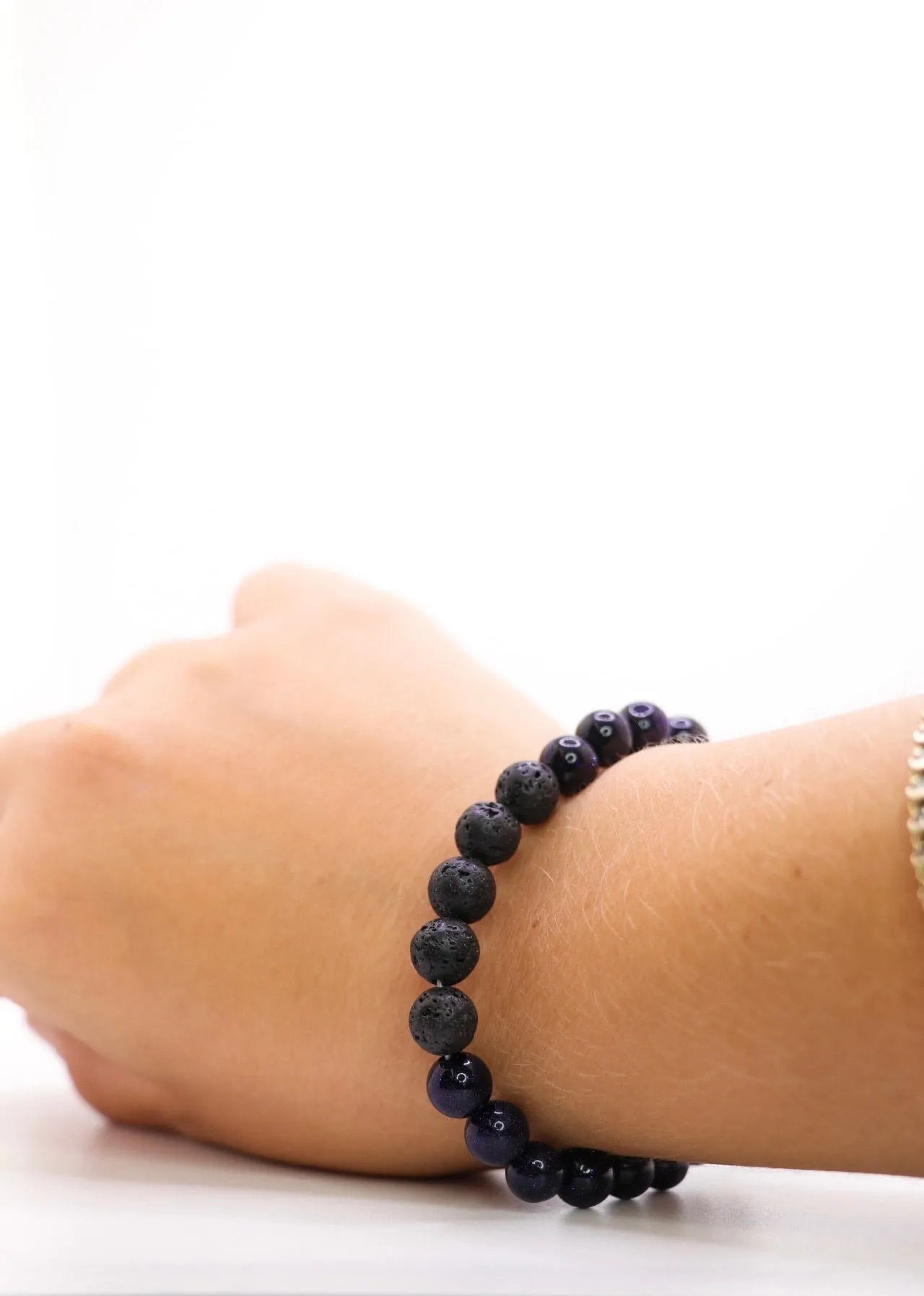 Lava Bead Blue Sand Stone Bracelet
