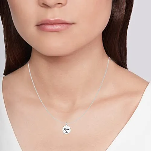 LeCalla 925 Sterling Silver Hope Charity NHS Charities Necklace for Women Teen Necklaces