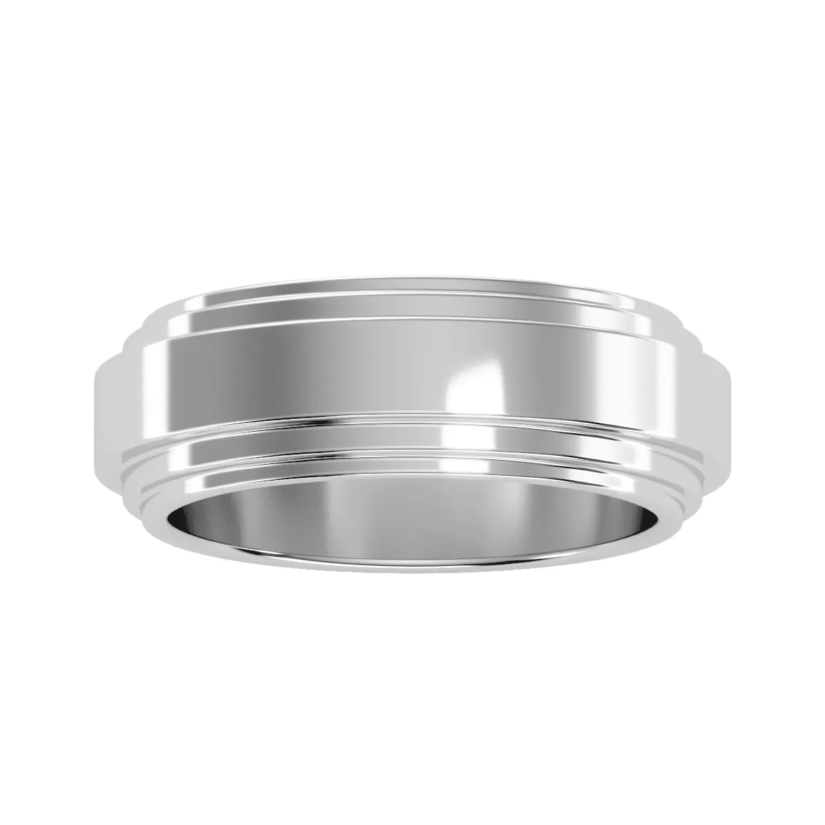 Men's Double Stepped Edge Wedding Ring