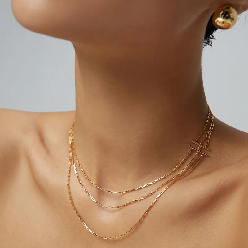 Multi Strand Sterling Silver Layered Necklace