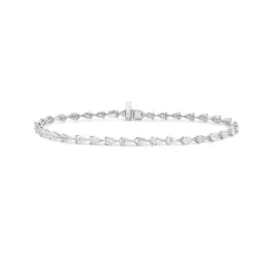 Pear Shape Diamond East-West Tennis Bracelet (4.17 ct.) in 18K Gold