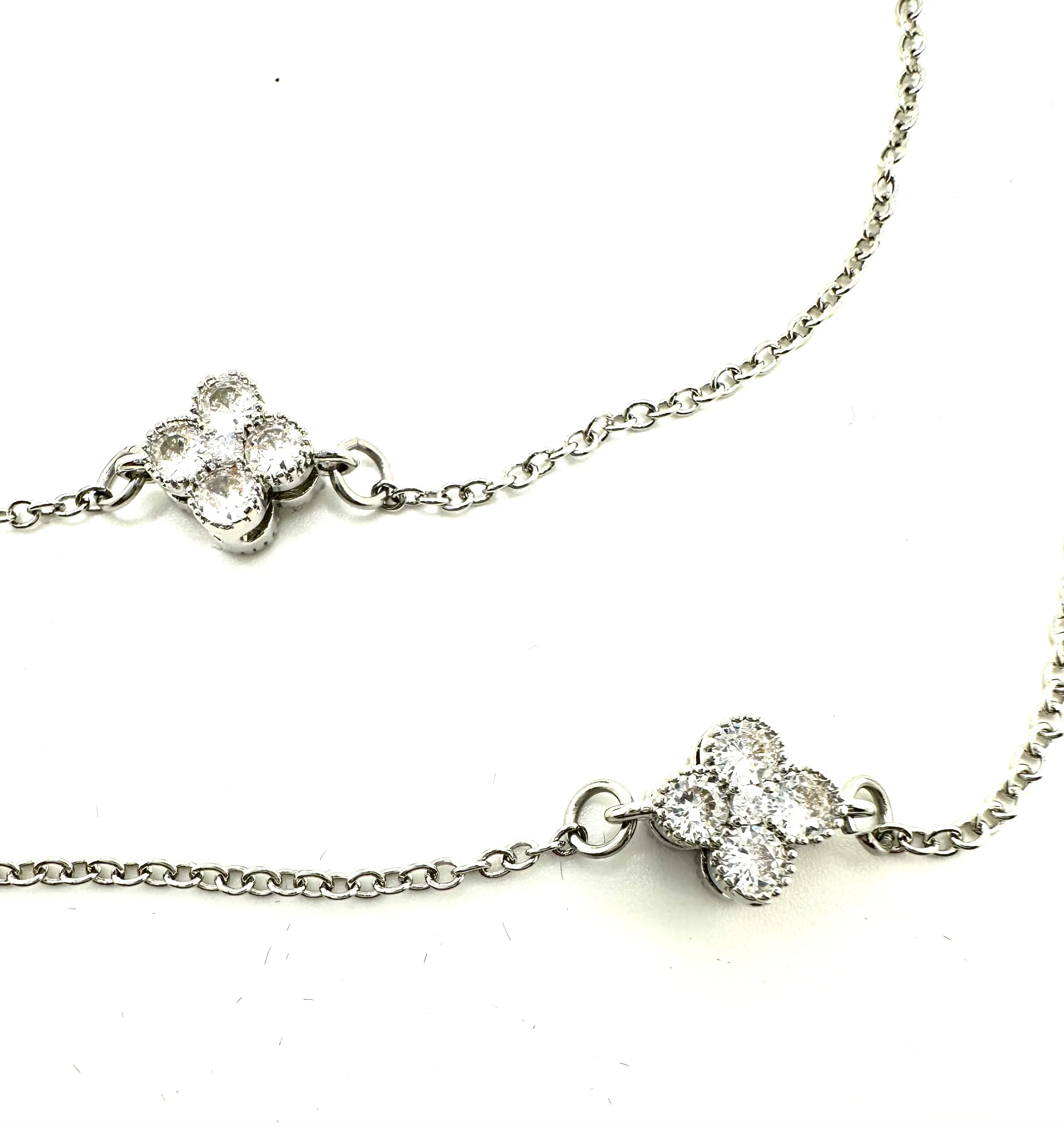 Petite CZ Flower Necklace