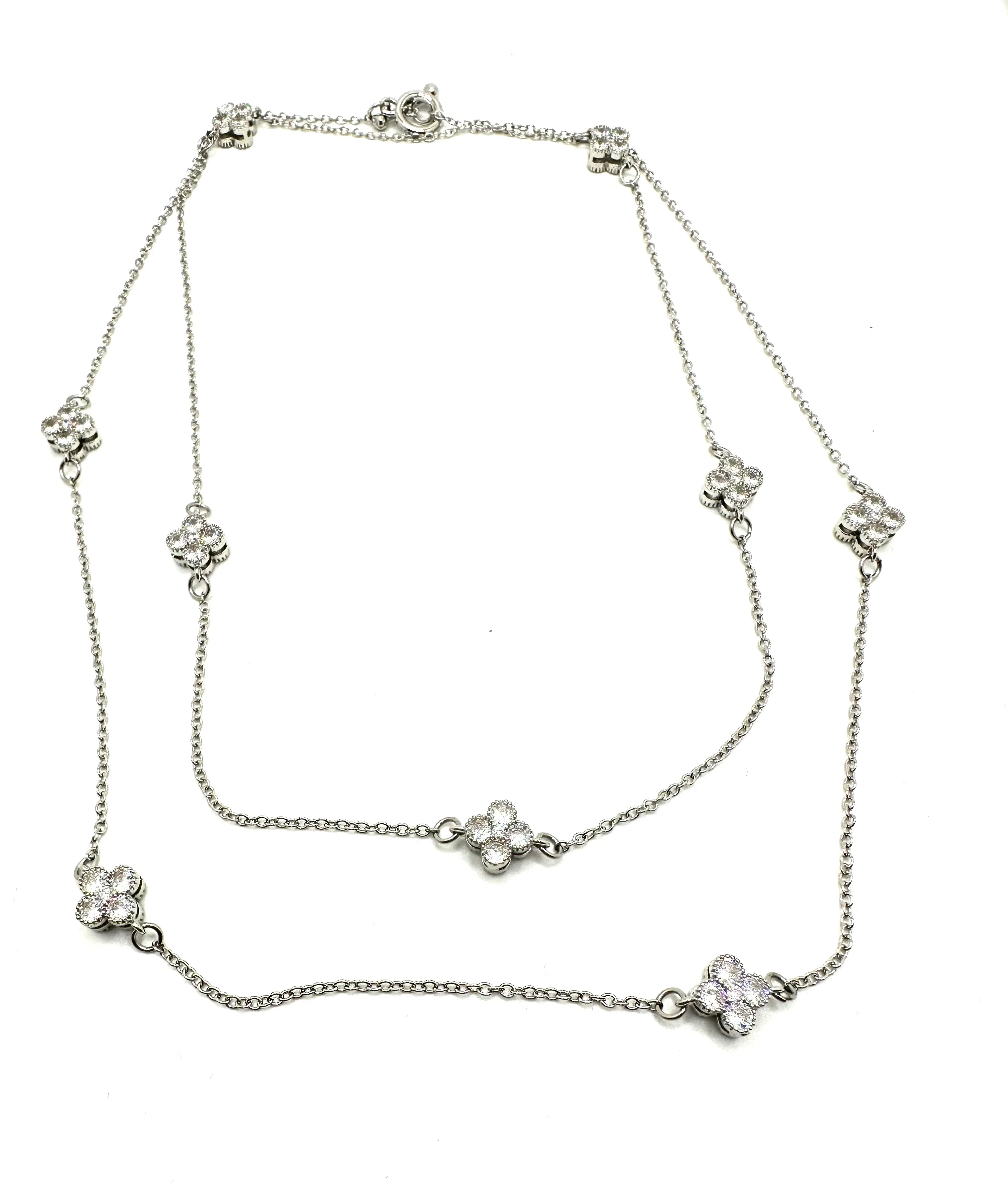 Petite CZ Flower Necklace