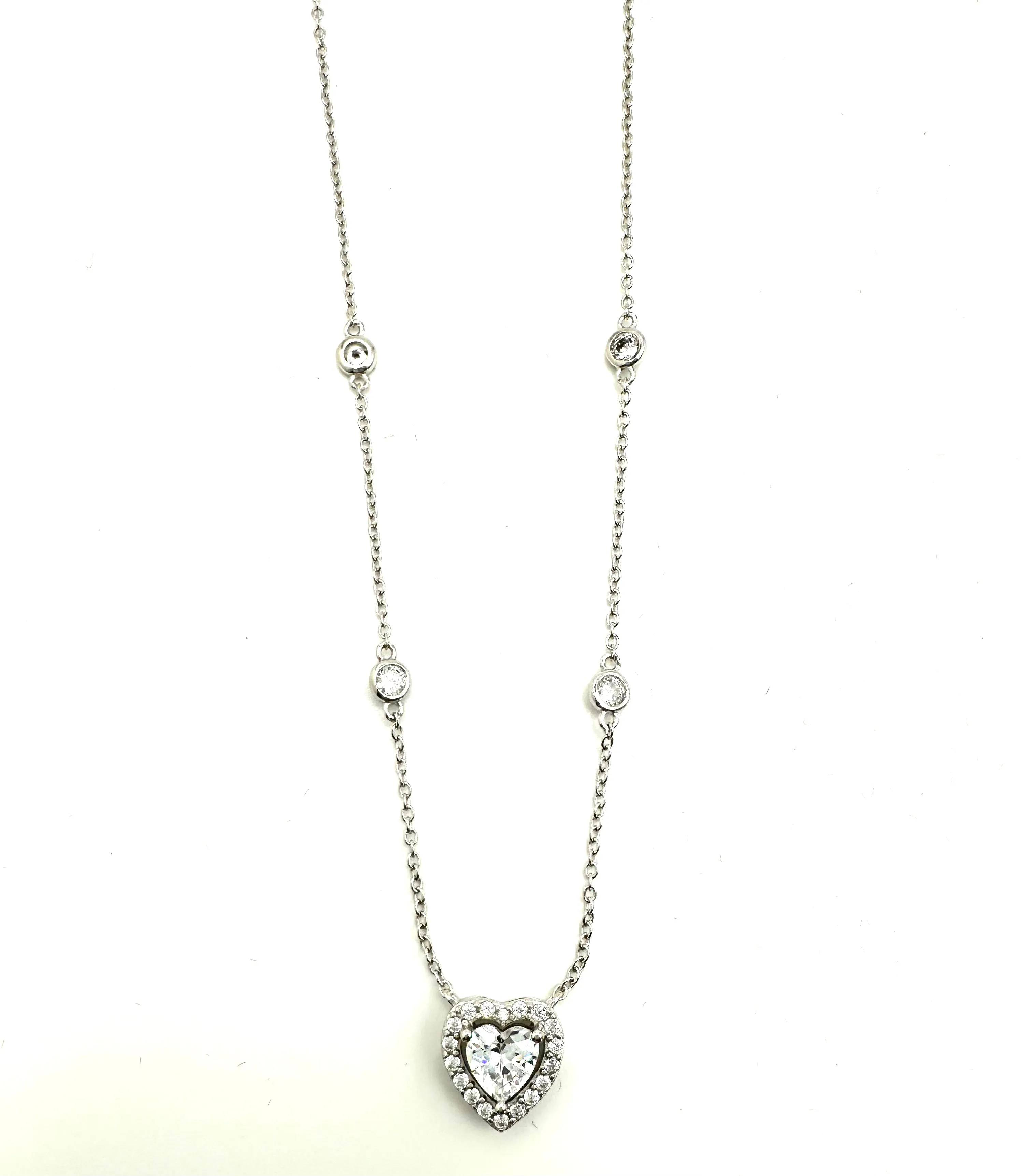 Petite CZ Heart Necklace