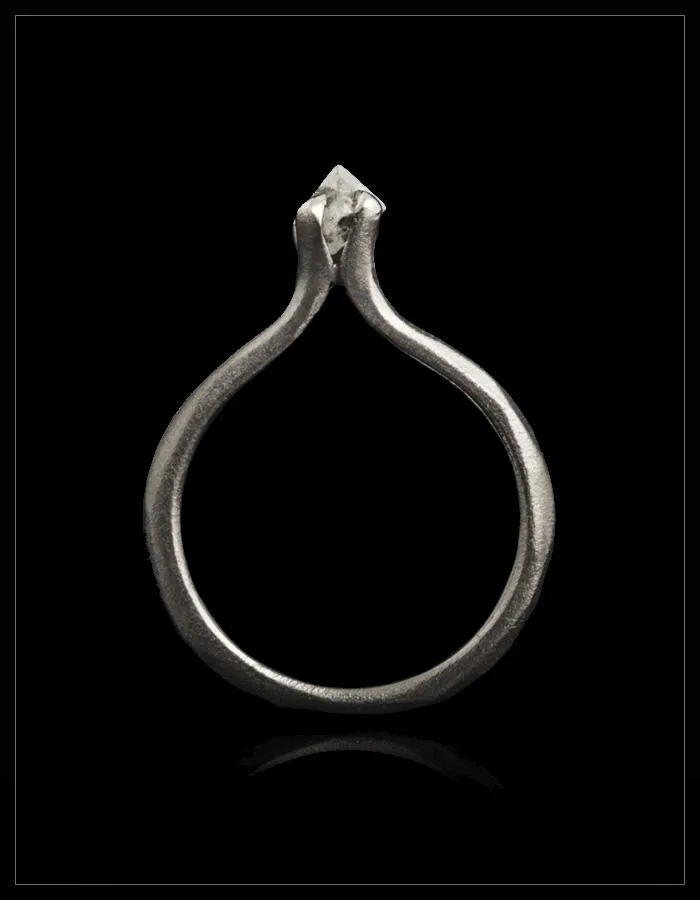 Petite White Rough Diamond White Gold Princess Ring - <strong>0.39 ct.</strong>