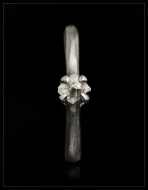 Petite White Rough Diamond White Gold Princess Ring - <strong>0.39 ct.</strong>