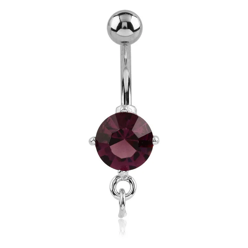 Prong Set Gem Charm Slave Belly Rings