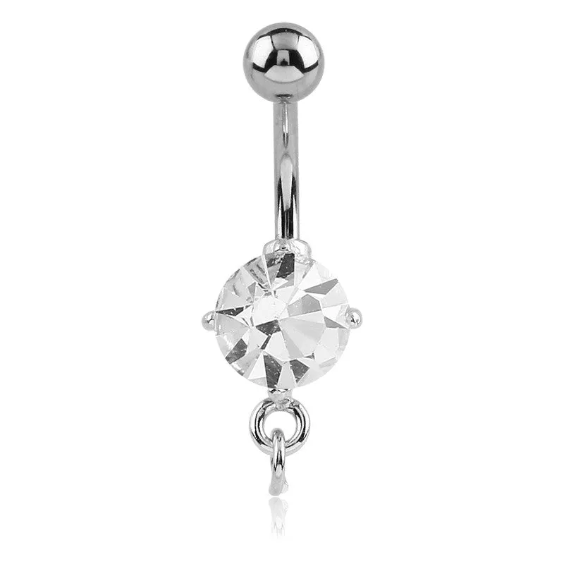 Prong Set Gem Charm Slave Belly Rings