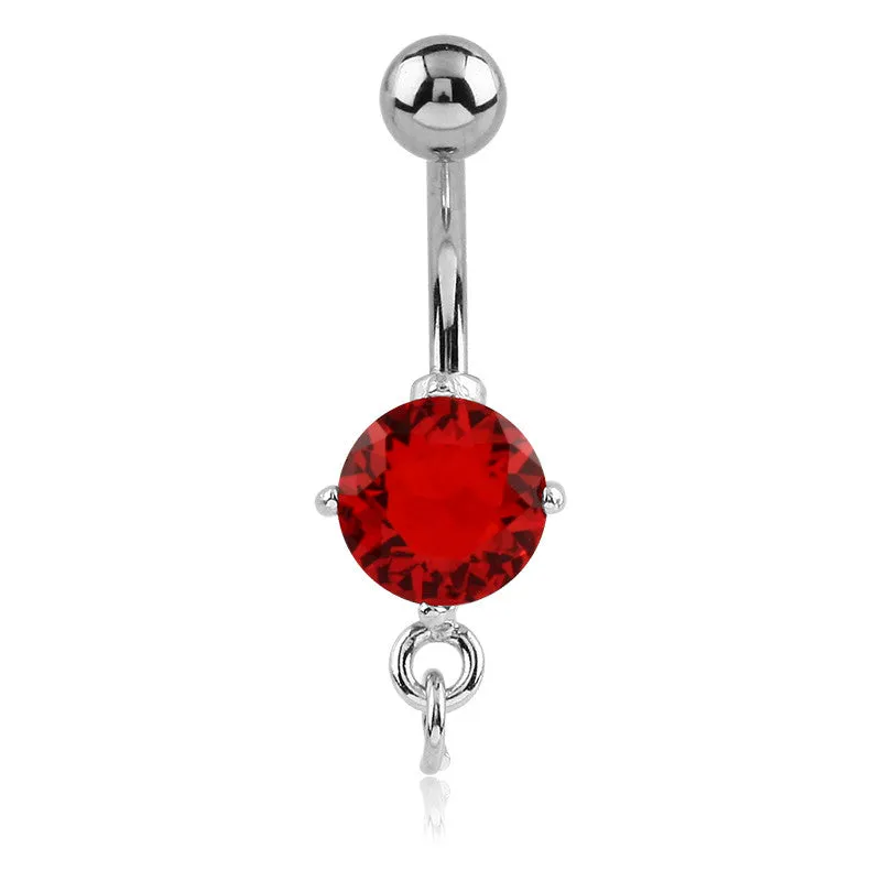 Prong Set Gem Charm Slave Belly Rings