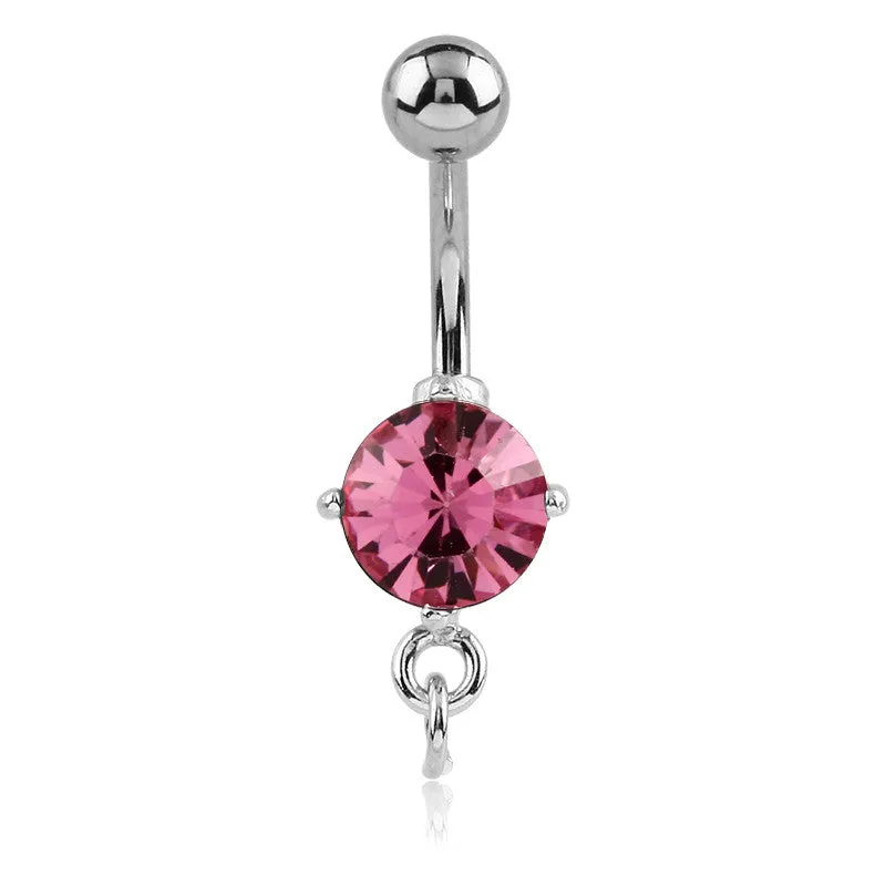 Prong Set Gem Charm Slave Belly Rings