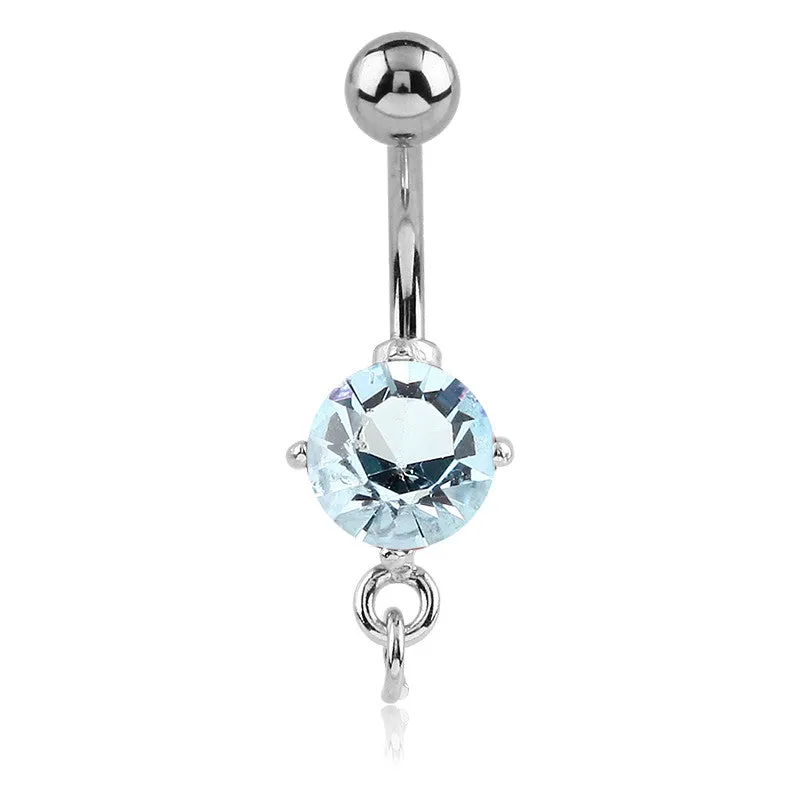 Prong Set Gem Charm Slave Belly Rings