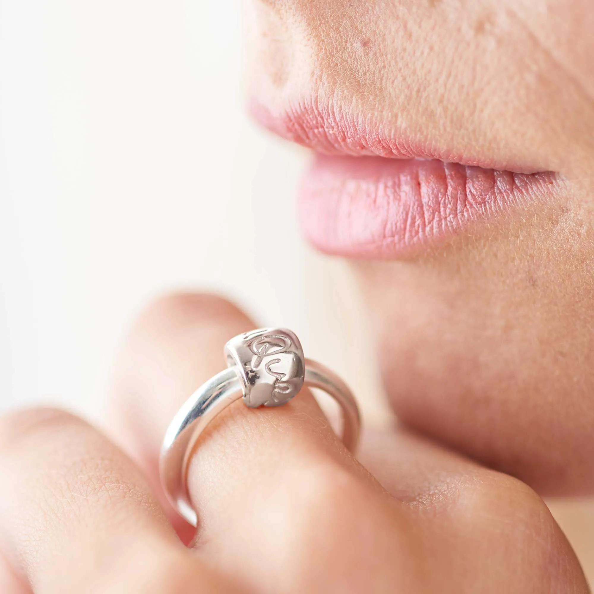 Que Sera Silver Charm Ring