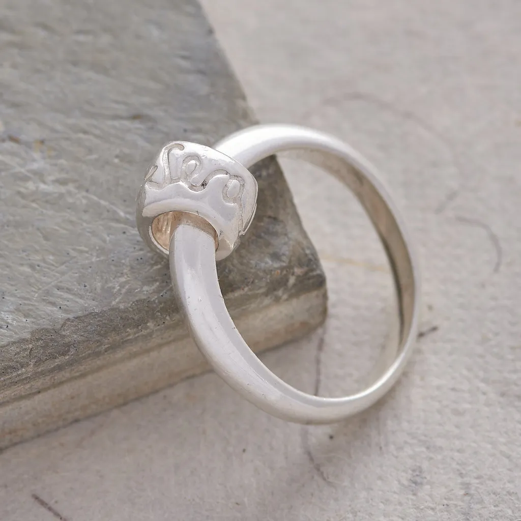 Que Sera Silver Charm Ring