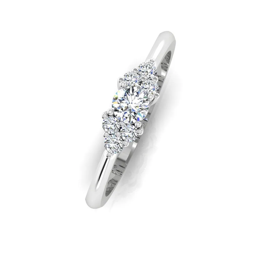 Round Cut Petite Moissanite Engagement Ring