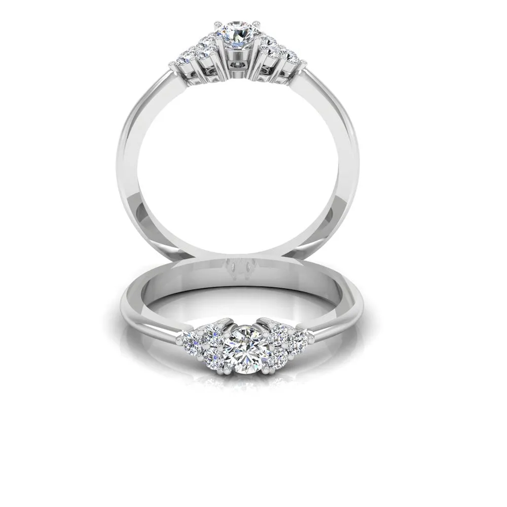 Round Cut Petite Moissanite Engagement Ring