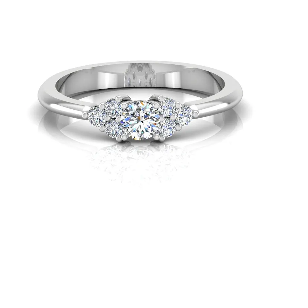 Round Cut Petite Moissanite Engagement Ring