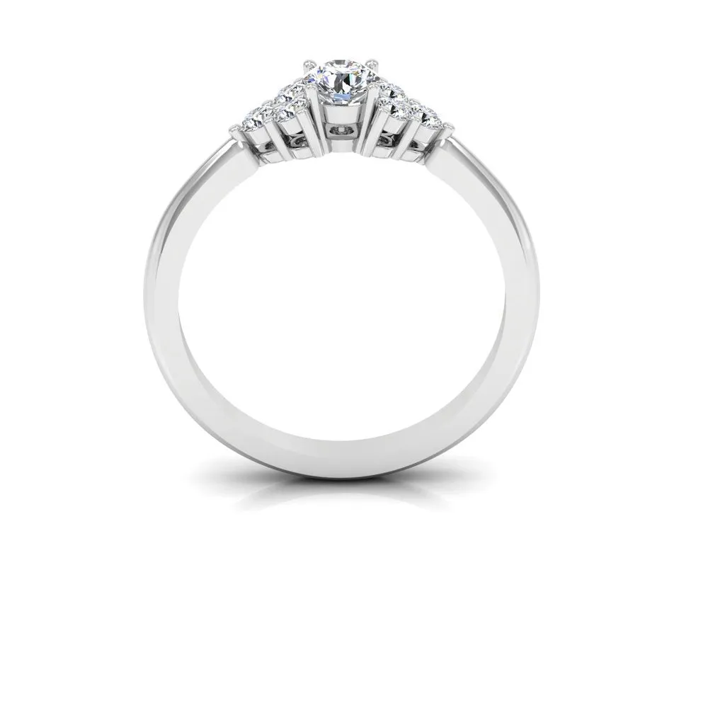 Round Cut Petite Moissanite Engagement Ring