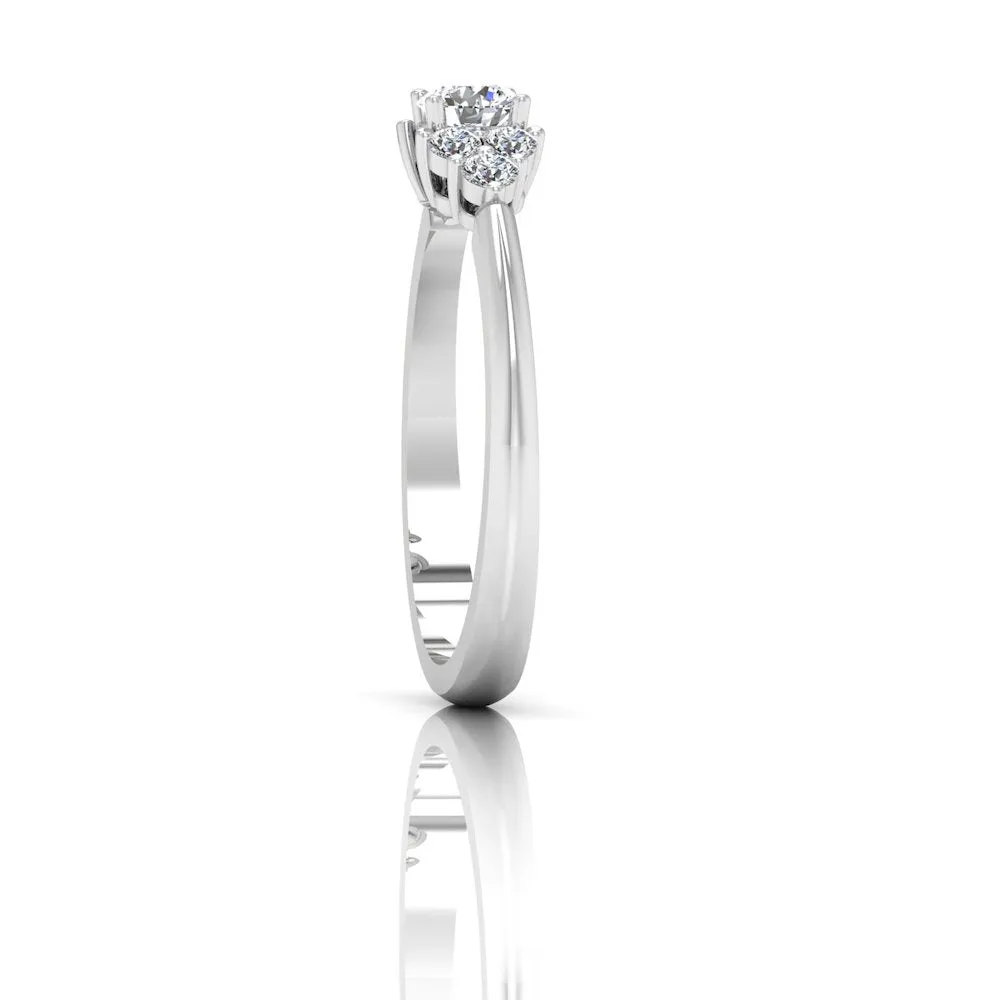 Round Cut Petite Moissanite Engagement Ring