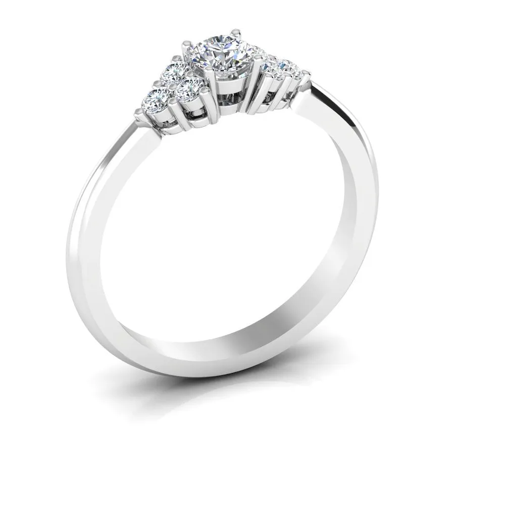 Round Cut Petite Moissanite Engagement Ring