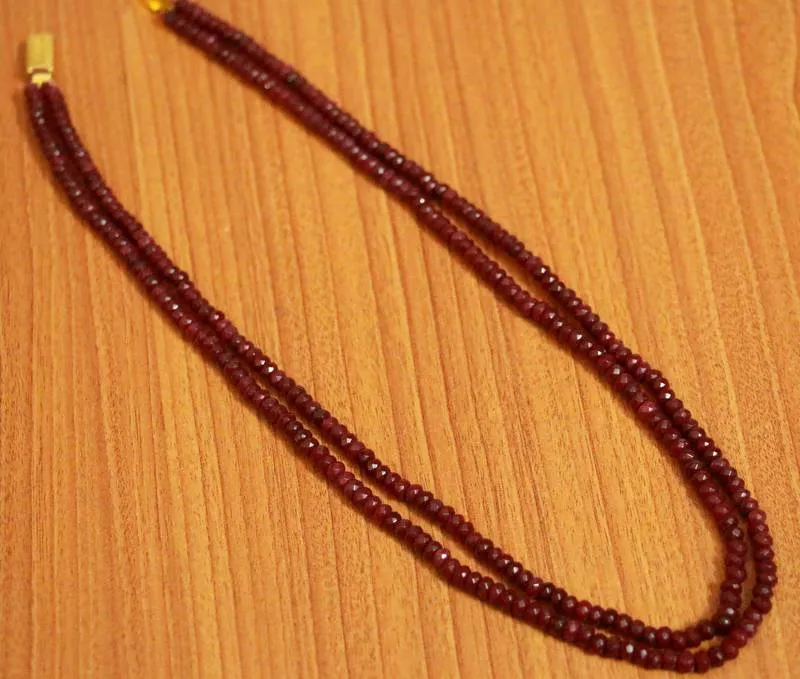 Ruby Semi Precious Double Line Necklace