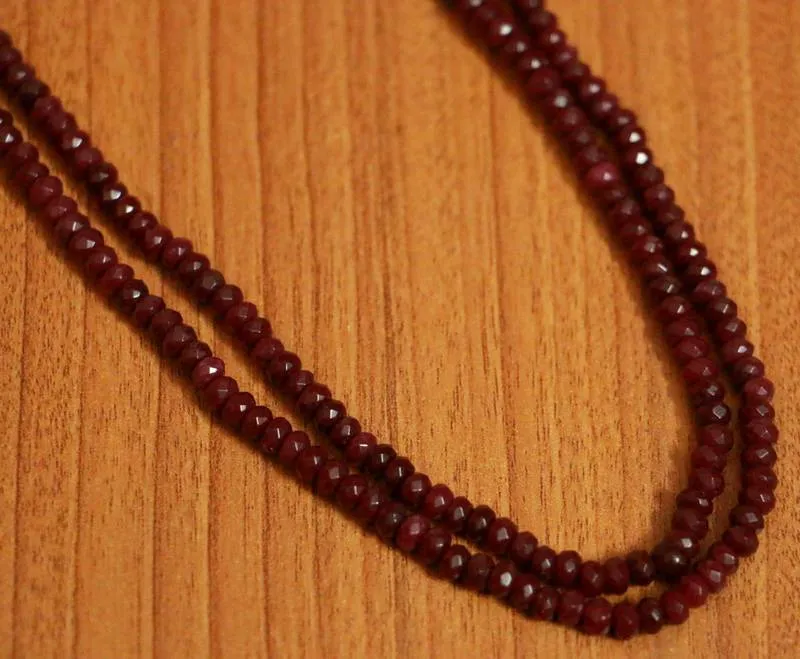 Ruby Semi Precious Double Line Necklace