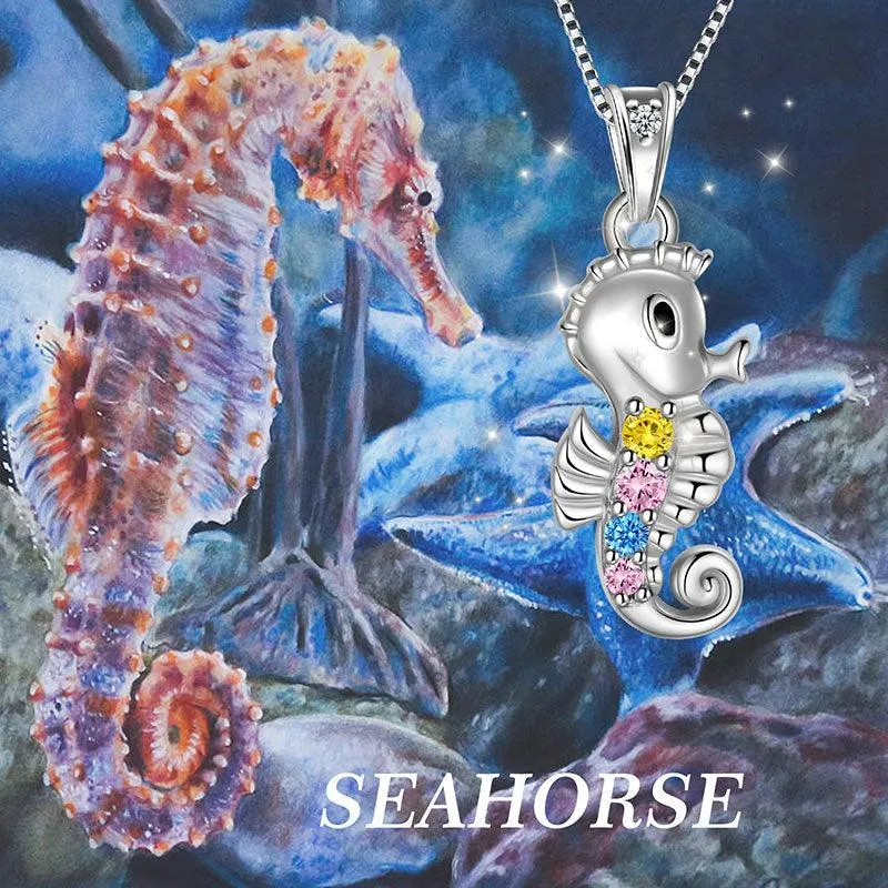 Seahorse Mini Animal Pendant Necklace Jewelry Women Girls Gift 925 Sterling Silver