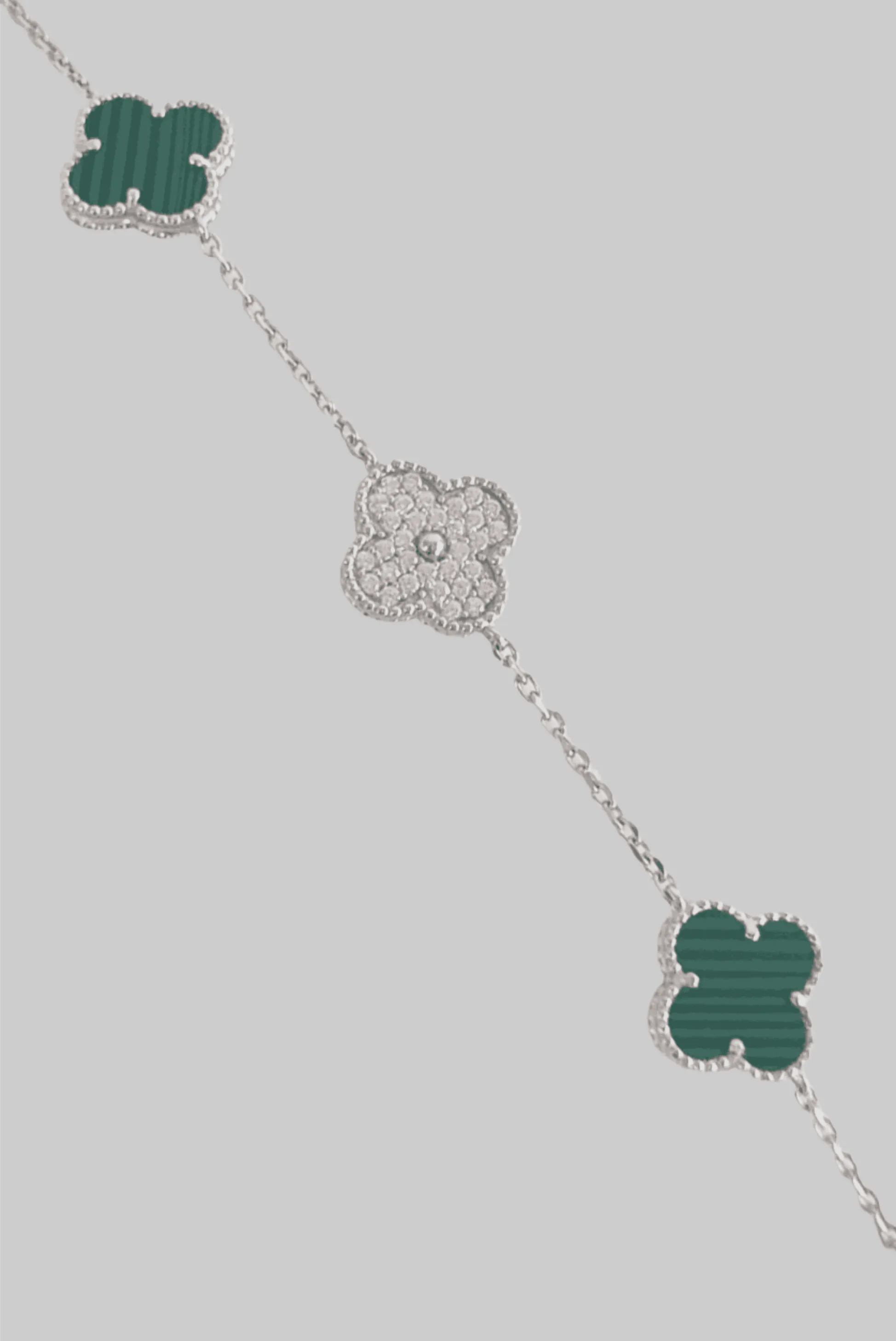 Silver Clover Trio Bracelet
