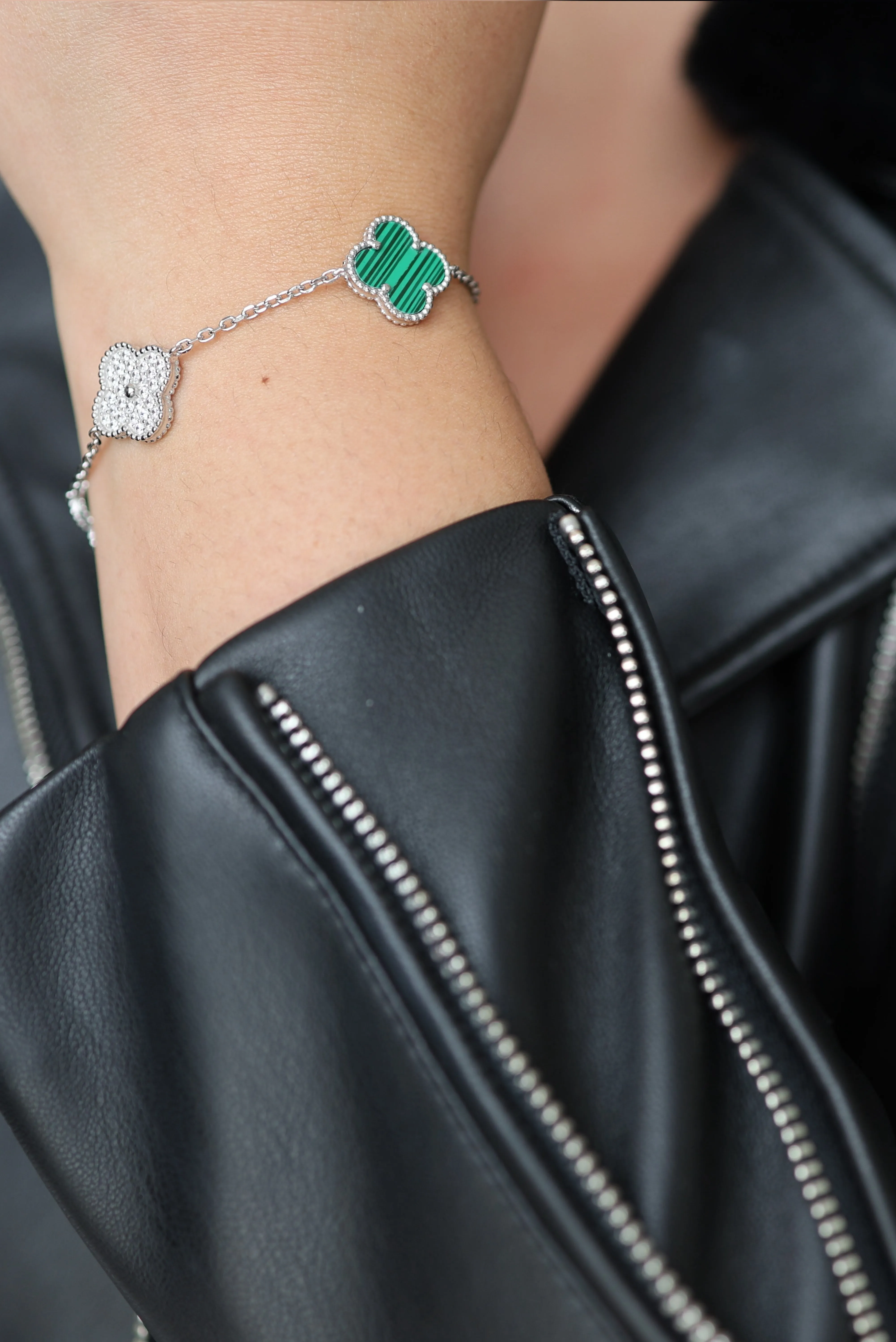 Silver Clover Trio Bracelet