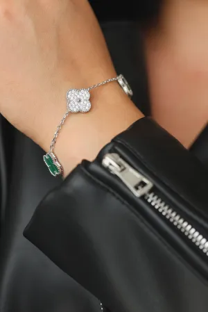 Silver Clover Trio Bracelet