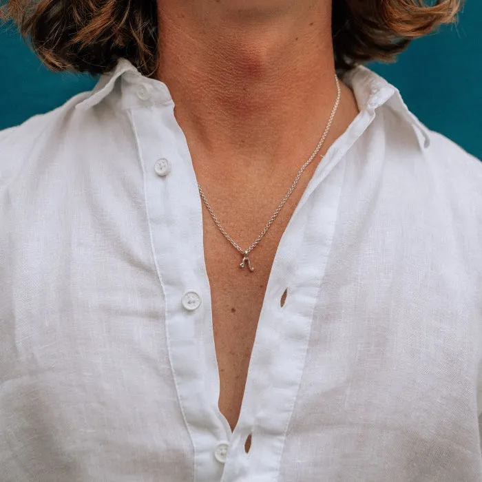 Silver Leo Men's Horoscope Necklace